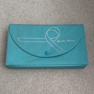 Elizabeth Arden Turquoise Cosmetic Clutch with Hair Rollers